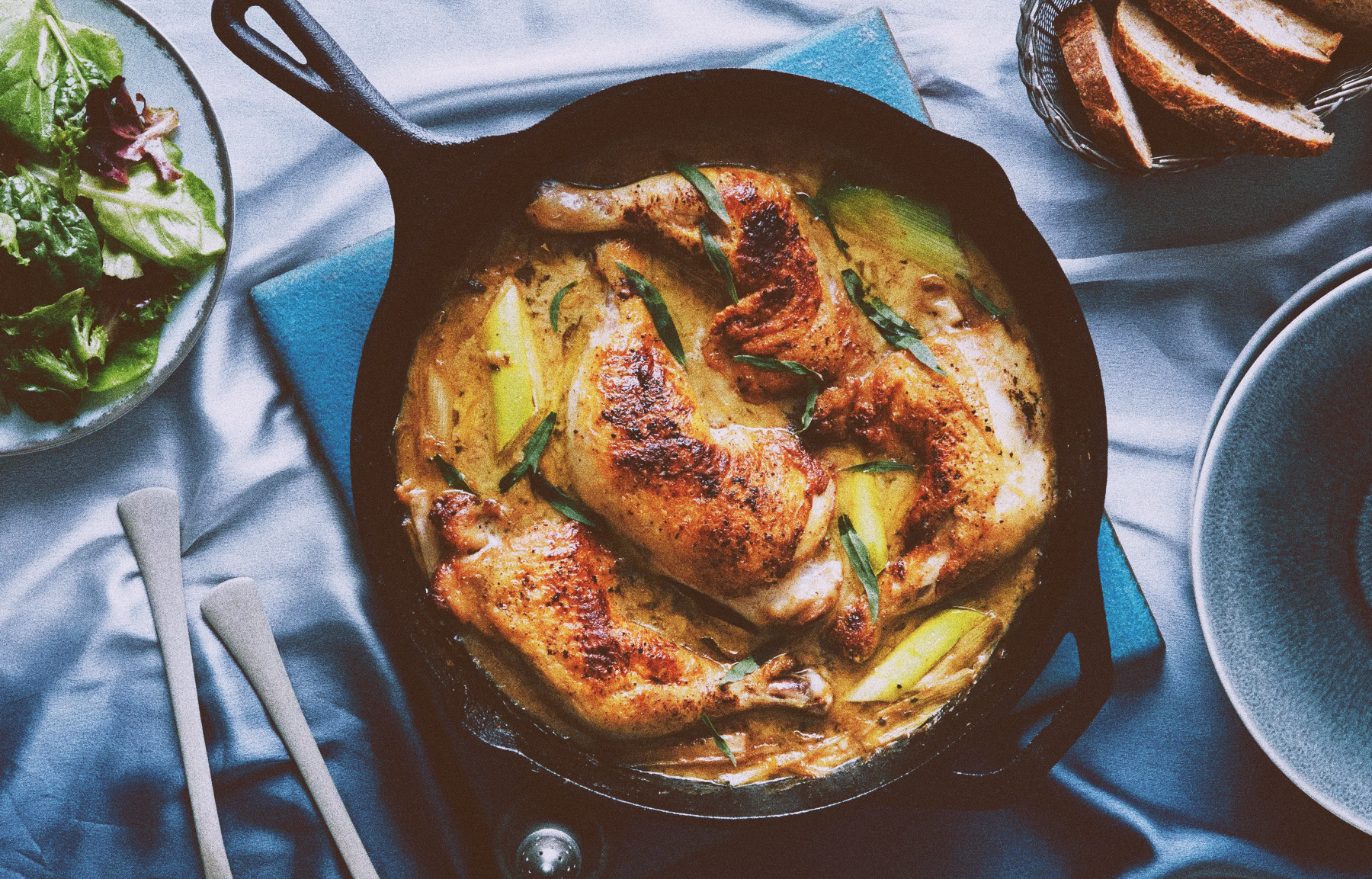 Creamy Cider-Braised Chicken and Leeks